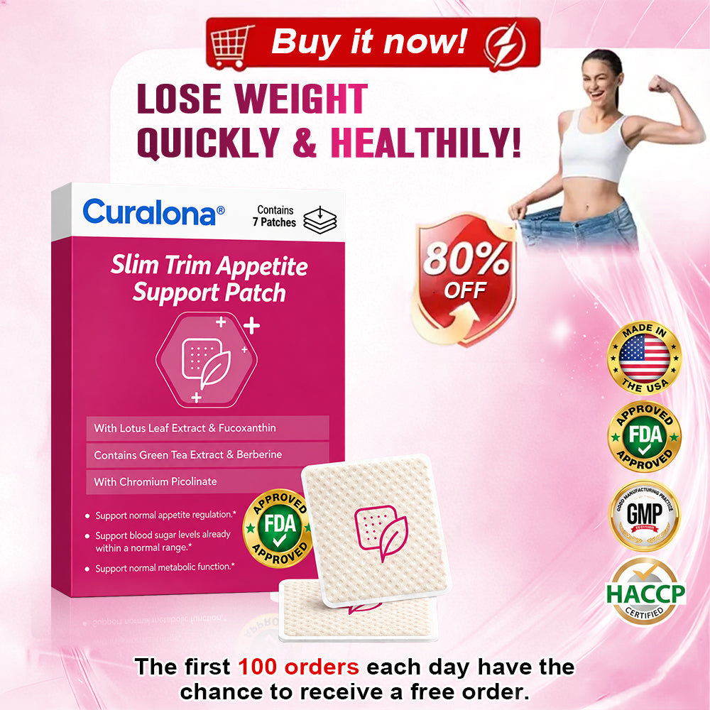 【10-in-1 Botanical Support 🌿】Curalona® Slim Trim Appetite Support Patch (💧 Just Once a Day · 7-Day Supply) ✅ Supports Appetite Regulation, Metabolic Wellness & Daily Energy