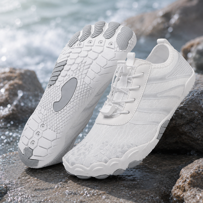 Unisex Barefoot Water Shoes | Inflatable Self-Rescue | Cures Athlete's Foot | Arch Memory Foam | Waterproof, Heat Dissipation & Sandproof Isolation | Ultra Lightweight Quick-Dry Aqua Socks