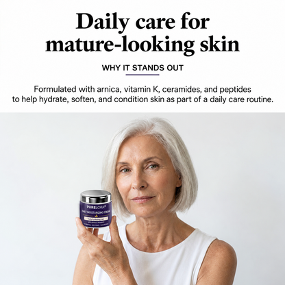 💜 PURELORA® Daily Moisturizing Cream – Hydrates, Softens & Nourishes Mature-Looking Skin✨