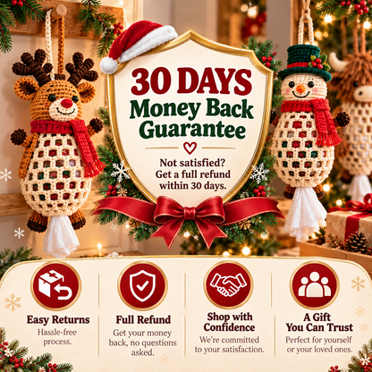 Christmas Crochet Animal Bag Holder DIY Kit – 4 Festive Designs, Handmade Holiday Decor & Hanging Storage