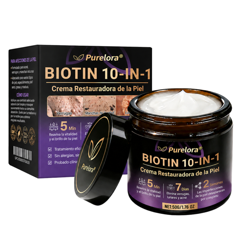 Fabricada y enviada desde EE. UU. 🍁 Crema reparadora de la piel Purelora® con biotina (fórmula 10 en 1) — Último día de oferta: 75 % de descuento.