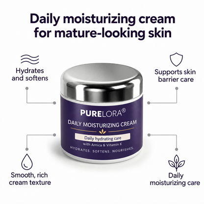 💜 PURELORA® Daily Moisturizing Cream – Hydrates, Softens & Nourishes Mature-Looking Skin✨