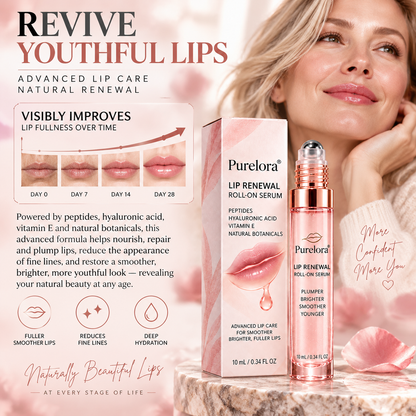 💋Purelora® Lip Renewal Roll-On Serum – Fuller, Brighter Lips & Youthful-Looking Skin