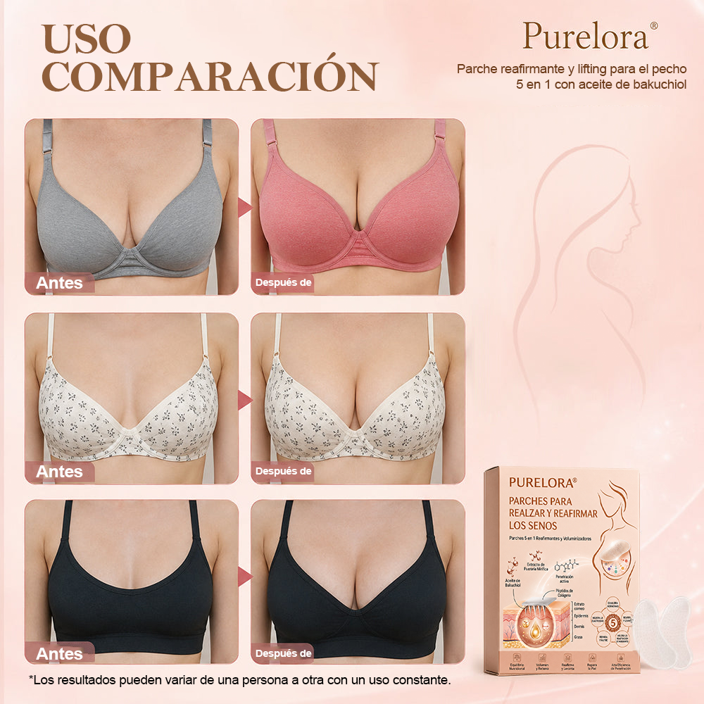【Tienda Oficial】Purelora® Parche 5 en 1 para el Levantamiento y Reafirmación del Busto con Aceite de Bakuchiol