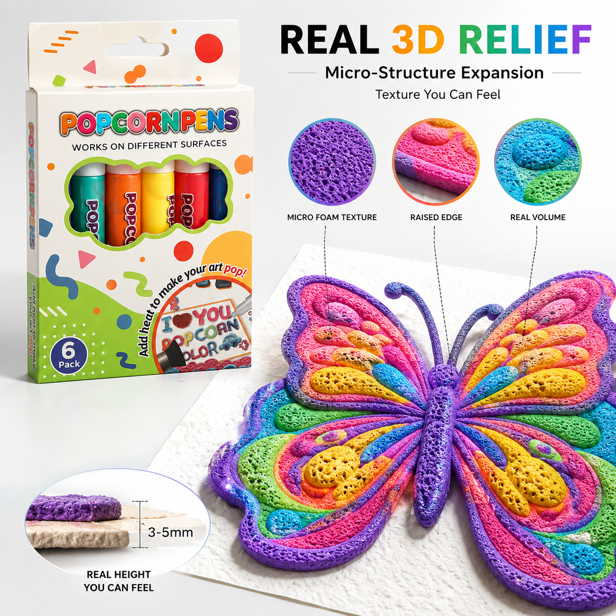 🔥Last Day Promotion 60% OFF丨IEY® 🖍️3D Relief Art Pen – Turn Flat Drawings Into Touchable 3D Art🪄