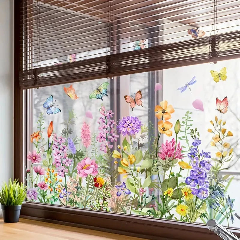 Last Day Sale 🔥85% OFF - 💐Colorful Floral Bouquet Window Sticker🖼️(Cut to size freely)