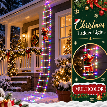 Bring Christmas Magic Home，Christmas Ladder Lights with Climbing Santa
