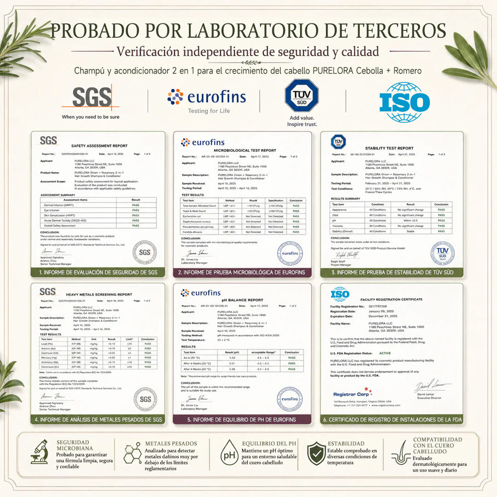🌿👨‍⚕️ Tienda oficial en EE. UU. 🇺🇸 | 🔥 Champú y acondicionador 2 en 1 PURELORA® de cebolla y romero con complejo activo 15X para el crecimiento capilar: para un cabello con apariencia más gruesa, abundante y fuerte.
