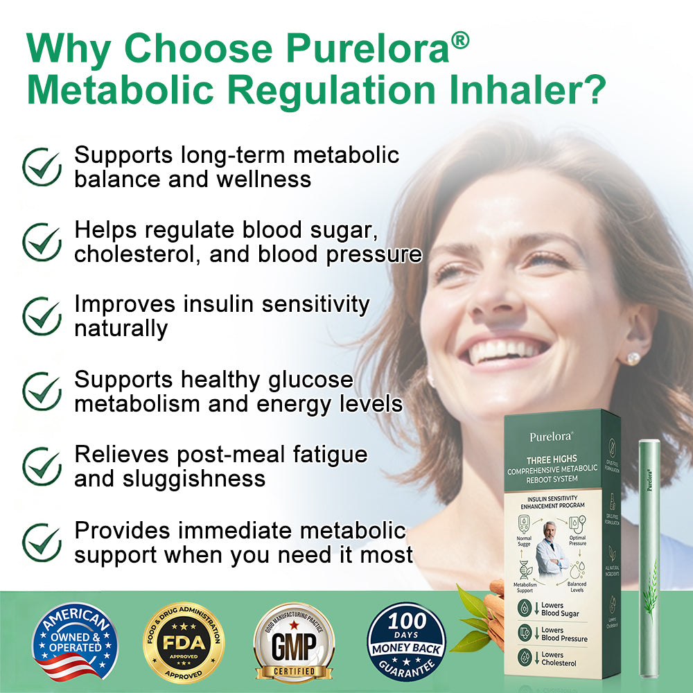🇺🇸 Purelora® Metabolic Regulation Inhaler — Targeting (🩸Blood Sugar Fluctuations, ❤️Unstable Blood Pressure, 🫀Abnormal Lipid Levels, 😴Post-Meal Fatigue, 💓Heart Palpitations & Dizziness, ⚡Sluggish Metabolism, 🔥Inflammatory Burde