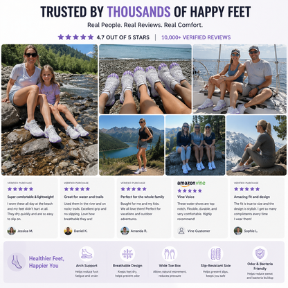 Unisex Barefoot Water Shoes | Inflatable Self-Rescue | Cures Athlete's Foot | Arch Memory Foam | Waterproof, Heat Dissipation & Sandproof Isolation | Ultra Lightweight Quick-Dry Aqua Socks