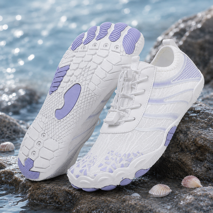 Unisex Barefoot Water Shoes | Inflatable Self-Rescue | Cures Athlete's Foot | Arch Memory Foam | Waterproof, Heat Dissipation & Sandproof Isolation | Ultra Lightweight Quick-Dry Aqua Socks