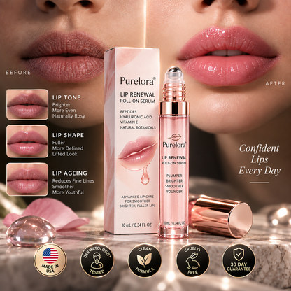💋Purelora® Lip Renewal Roll-On Serum – Fuller, Brighter Lips & Youthful-Looking Skin