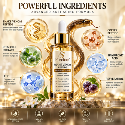 Purelora® Snake Venom Peptide Renewal Serum – Firming, Fine Lines & Visible Marks Care