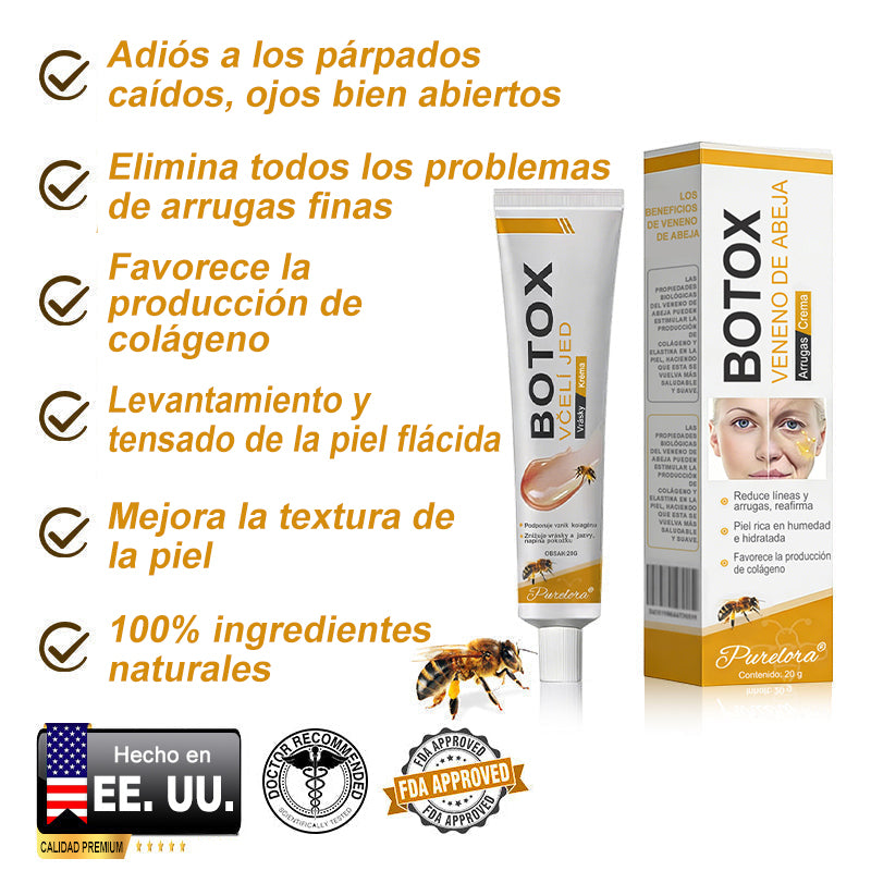 🔥 Último día de la oferta: 70% de descuento – Crema antiarrugas con veneno de abeja y efecto bótox Purelora®