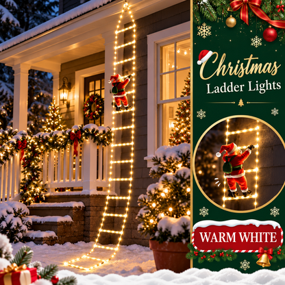 Bring Christmas Magic Home，Christmas Ladder Lights with Climbing Santa