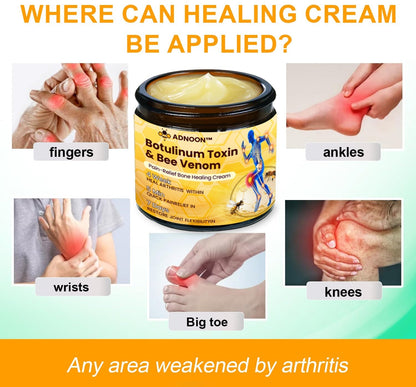 Crema Purelora® con toxina botulínica y veneno de abeja para el alivio del dolor y la regeneración ósea