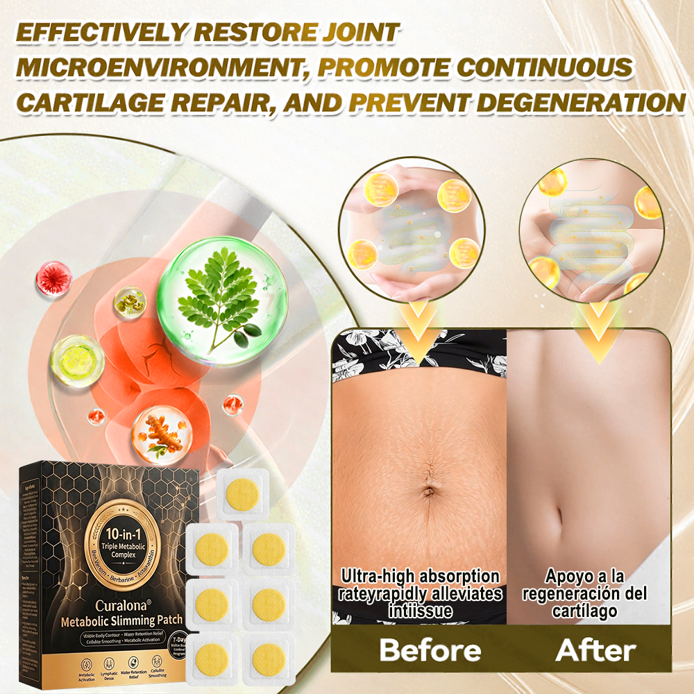 Curalona® 10-in-1 Metabolic Slimming Patch Bee Venom · Berberine · Astaxanthin Detox Formula   （Visible Body Contour • Water Retention Relief • Cellulite Smoothing • Metabolic Activation ） 7-Day Lymphatic Detox & Fat-Burn Program