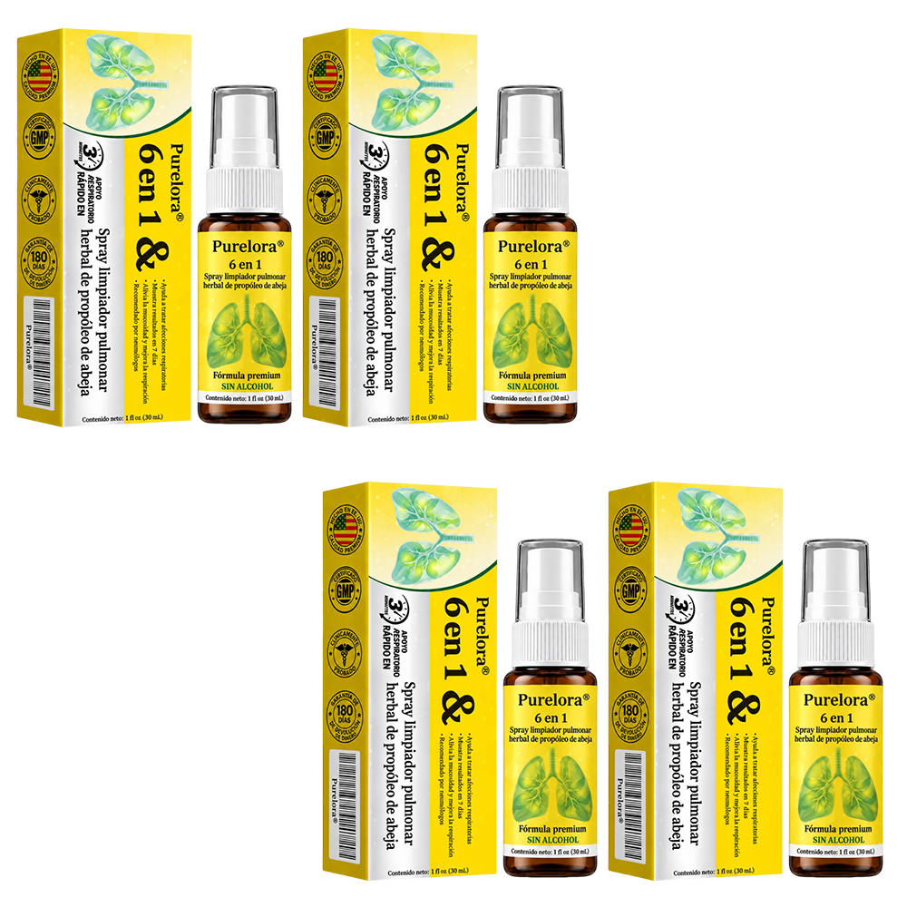 🍀🍀🐝🇺🇸Tienda oficial: 𝐏𝐔𝐑𝐄𝐋𝐎𝐑𝐀® Spray limpiador pulmonar de propóleo y abeja herbal 6 en 1 (👨‍⚕️Actúa directamente sobre la EPOC, el asma, la bronquitis crónica (BC), las infecciones respiratorias, el cáncer de pulmón, la sinusitis y otras afecciones🫁)