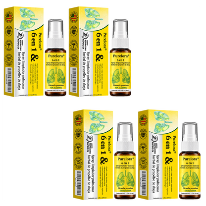 🍀🍀🐝🇺🇸Tienda oficial: 𝐏𝐔𝐑𝐄𝐋𝐎𝐑𝐀® Spray limpiador pulmonar de propóleo y abeja herbal 6 en 1 (👨‍⚕️Actúa directamente sobre la EPOC, el asma, la bronquitis crónica (BC), las infecciones respiratorias, el cáncer de pulmón, la sinusitis y otras afecciones🫁)