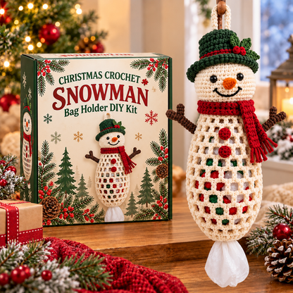 Christmas Crochet Animal Bag Holder DIY Kit – 4 Festive Designs, Handmade Holiday Decor & Hanging Storage
