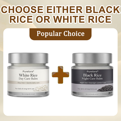 Purelora® Black and White Rice Day and Night Dual Repair Cream (Delays aging, repairs skin, removes warts, skin tags, and keratin buildup, providing 24-hour care for your skin)