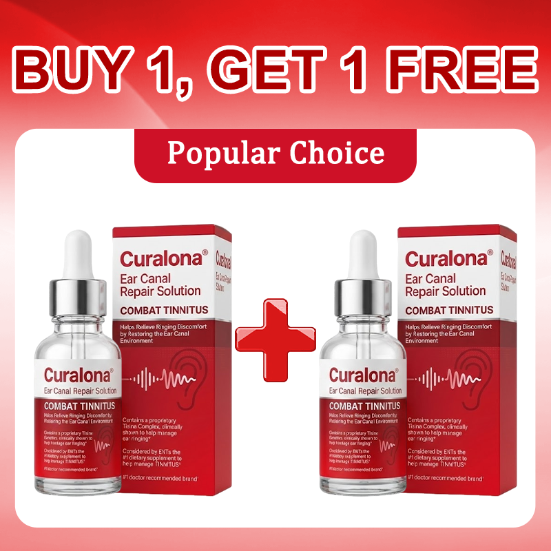 Curalona® Ear Canal Repair Solution to Combat Tinnitus  Helps Relieve Ringing Discomfort by Restoring the Ear Canal Environment  One Bottle · 7 Days · Designed to Deliver Noticeable Results Within 7 Days