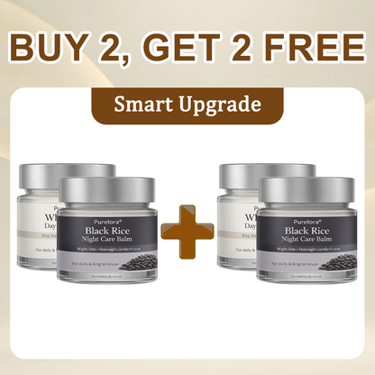 Purelora® Black and White Rice Day and Night Dual Repair Cream (Delays aging, repairs skin, removes warts, skin tags, and keratin buildup, providing 24-hour care for your skin)