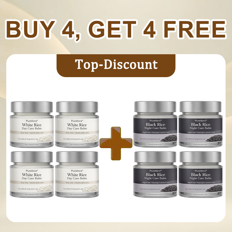 Purelora® Black and White Rice Day and Night Dual Repair Cream (Delays aging, repairs skin, removes warts, skin tags, and keratin buildup, providing 24-hour care for your skin)