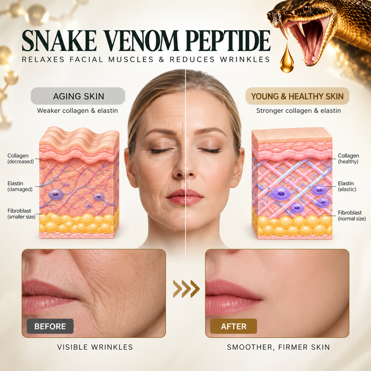 Purelora® Snake Venom Peptide Renewal Serum – Firming, Fine Lines & Visible Marks Care
