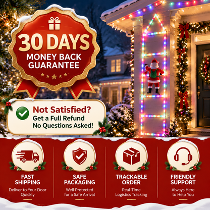 Bring Christmas Magic Home，Christmas Ladder Lights with Climbing Santa