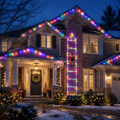 Bring Christmas Magic Home，Christmas Ladder Lights with Climbing Santa