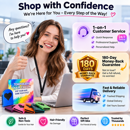 12-Color Heart Hair Chalk Set – One-Swipe Temporary Hair Color, Washable & Mixable, Pocket-Sized Color for Kids, Teens & Adults, Parties, Festivals & Cosplay