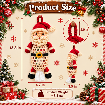 Christmas Crochet Animal Bag Holder DIY Kit – 4 Festive Designs, Handmade Holiday Decor & Hanging Storage