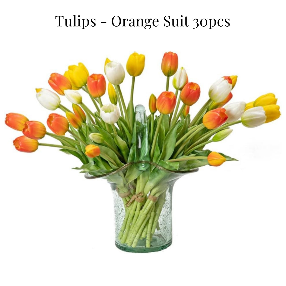 On Sale🔥Artificial Tulips Flowers - Real Touch Latex Bouquet - UV resistant, Waterproof,Windproof