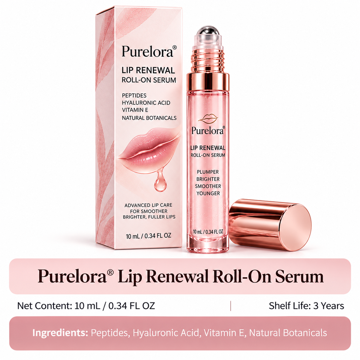 💋Purelora® Lip Renewal Roll-On Serum – Fuller, Brighter Lips & Youthful-Looking Skin