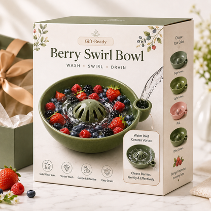 Self-Spinning Fruit & Vegetable Washing Bowl - No More Hand Scrubbing, Gentle Vortex