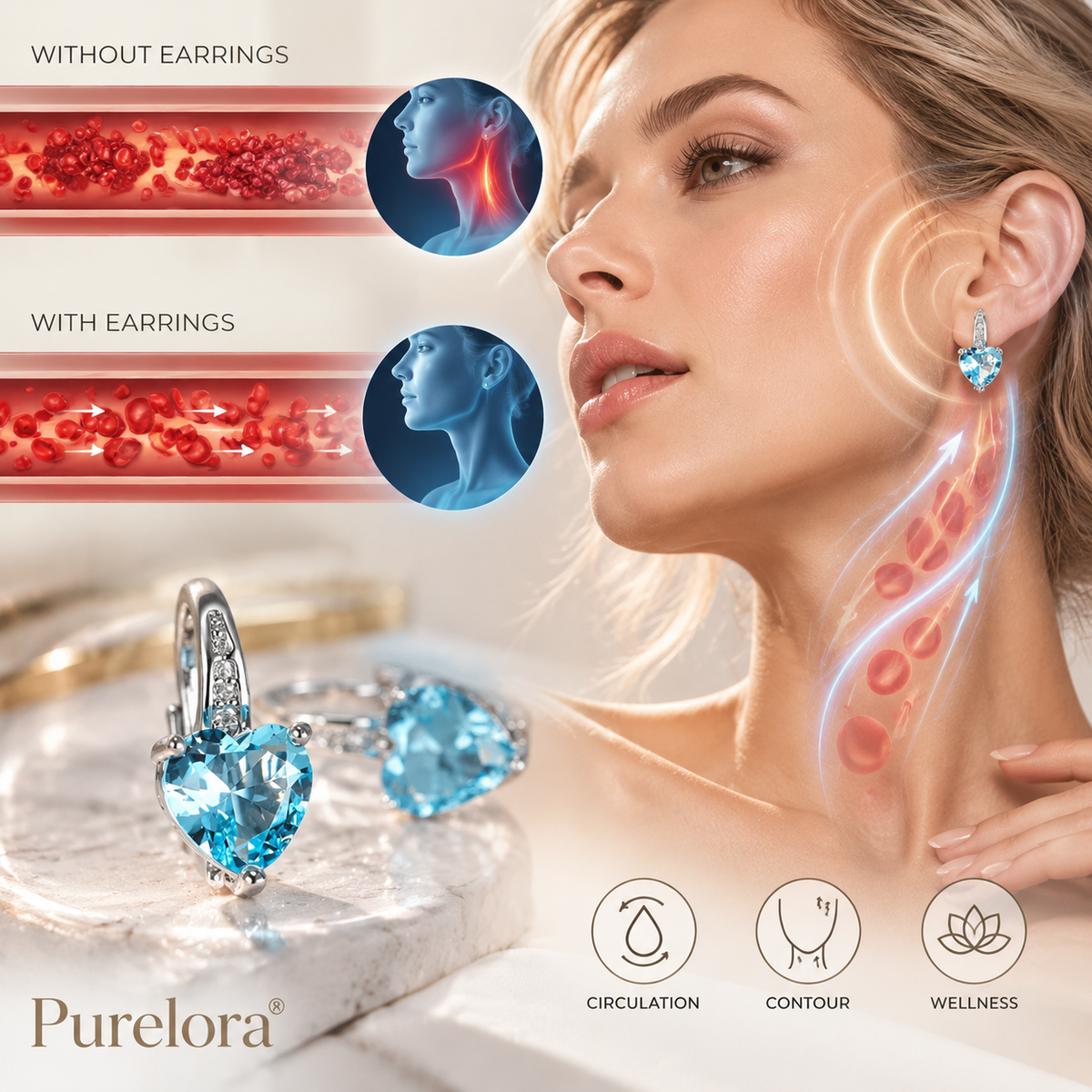 （🔥 LAST DAY SALE-80% OFF)💎Purelora® Germanium Magnetic Beauty Earrings – Where Luxury Meets Wellness