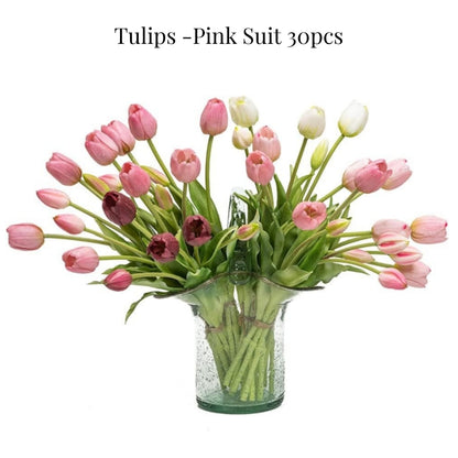 On Sale🔥Artificial Tulips Flowers - Real Touch Latex Bouquet - UV resistant, Waterproof,Windproof