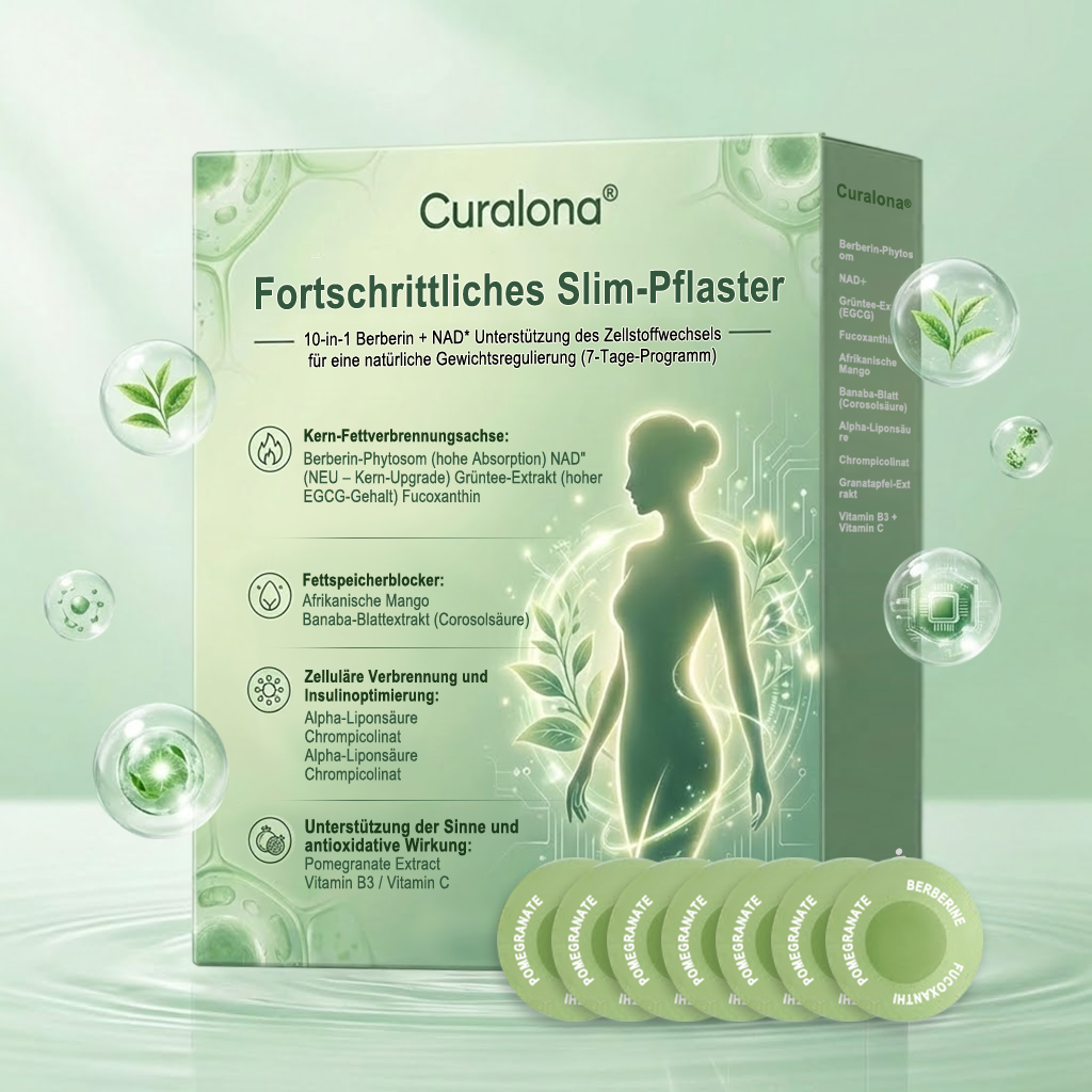 Curalona® Advanced Slim Patch – 10-in-1 Berberin- & NAD⁺-basierte zelluläre Stoffwechselunterstützung für eine natürliche Gewichtskontrolle (7-Tage-Programm)
